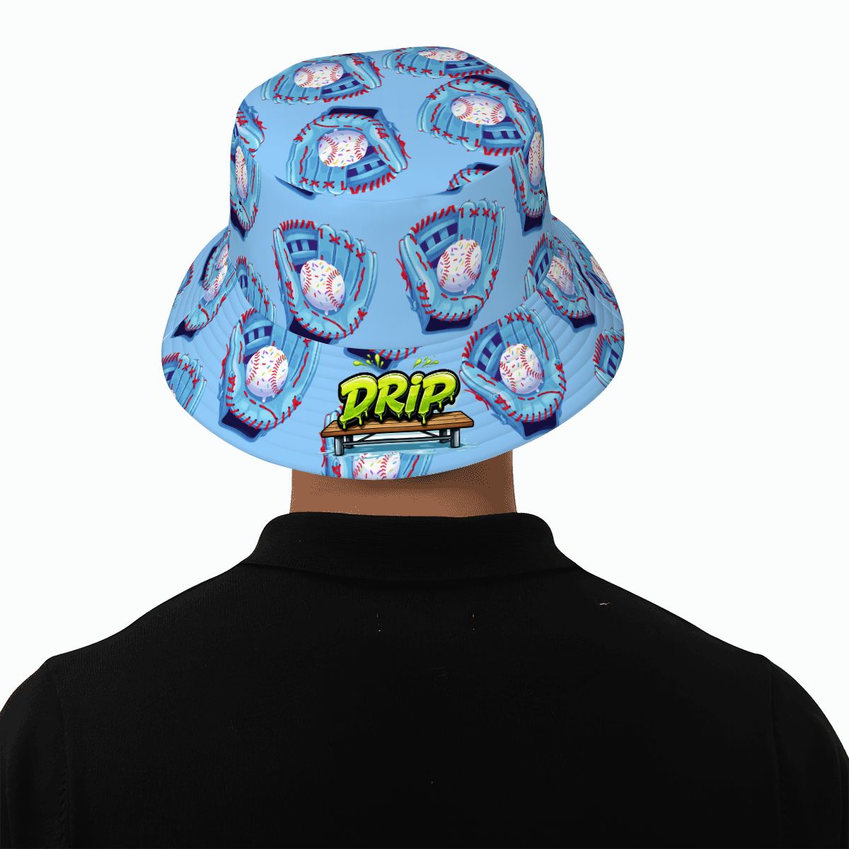 Drip Bucket Hat - Baseball Sprinkles Drip Blue