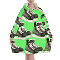 Adult Blanket Sweatshirt - Hockey Skates Bright Green