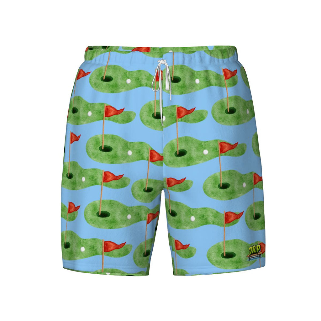 W2W Pro Mesh Hybrid Shorts - Green Hole Sketch Blue