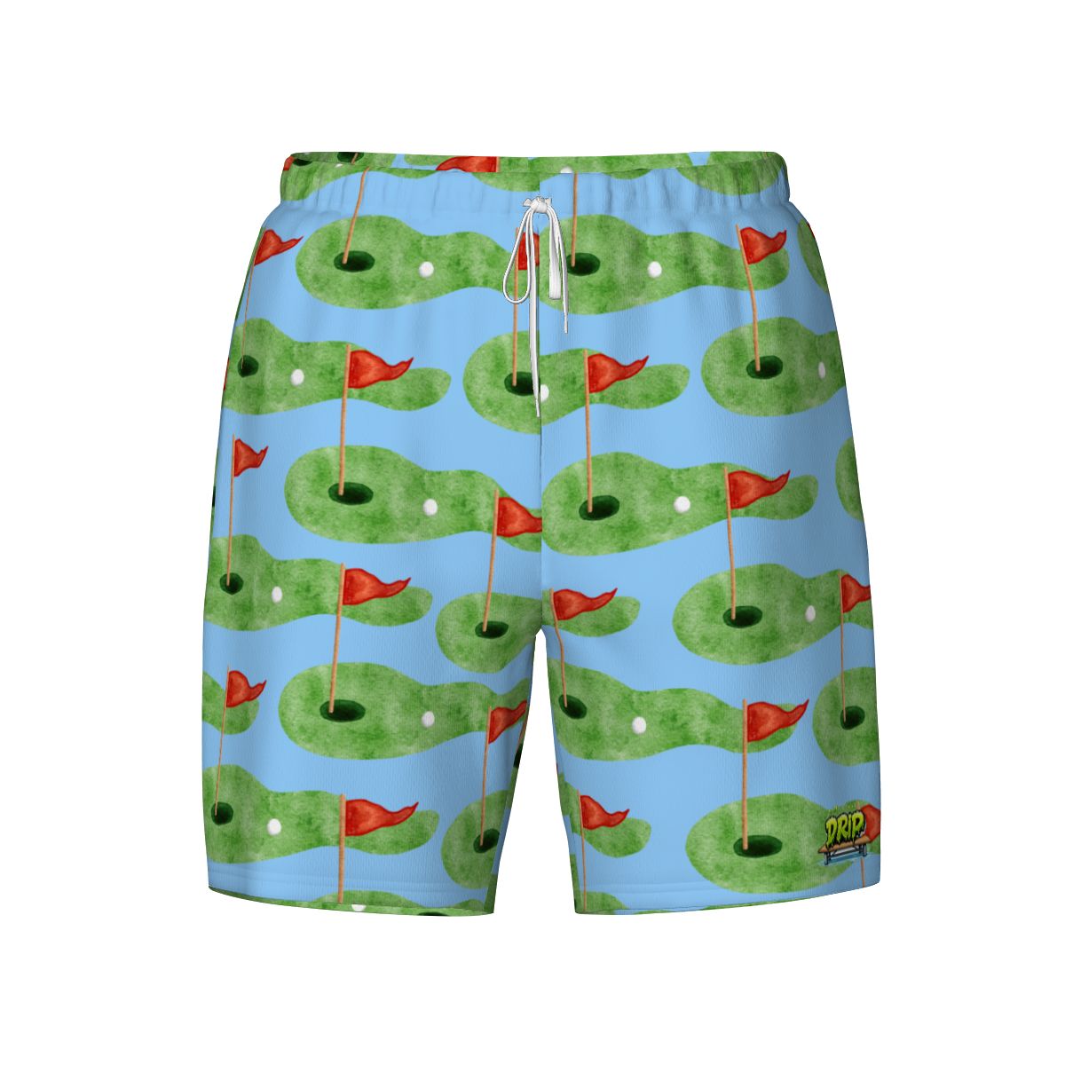 W2W Pro Mesh Hybrid Shorts - Green Hole Sketch Blue
