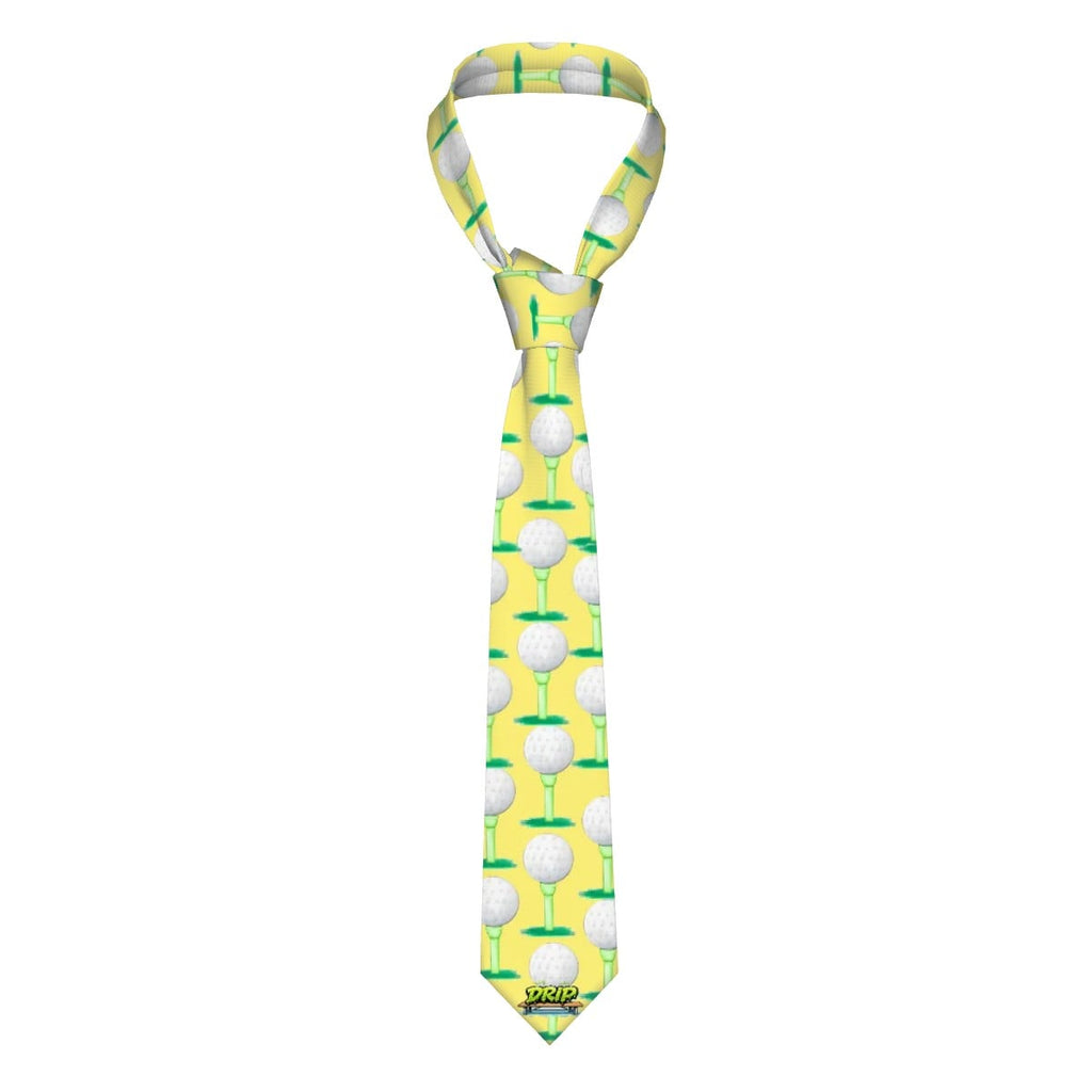 Game Day Tie - Golf Ball and Tee Yellow