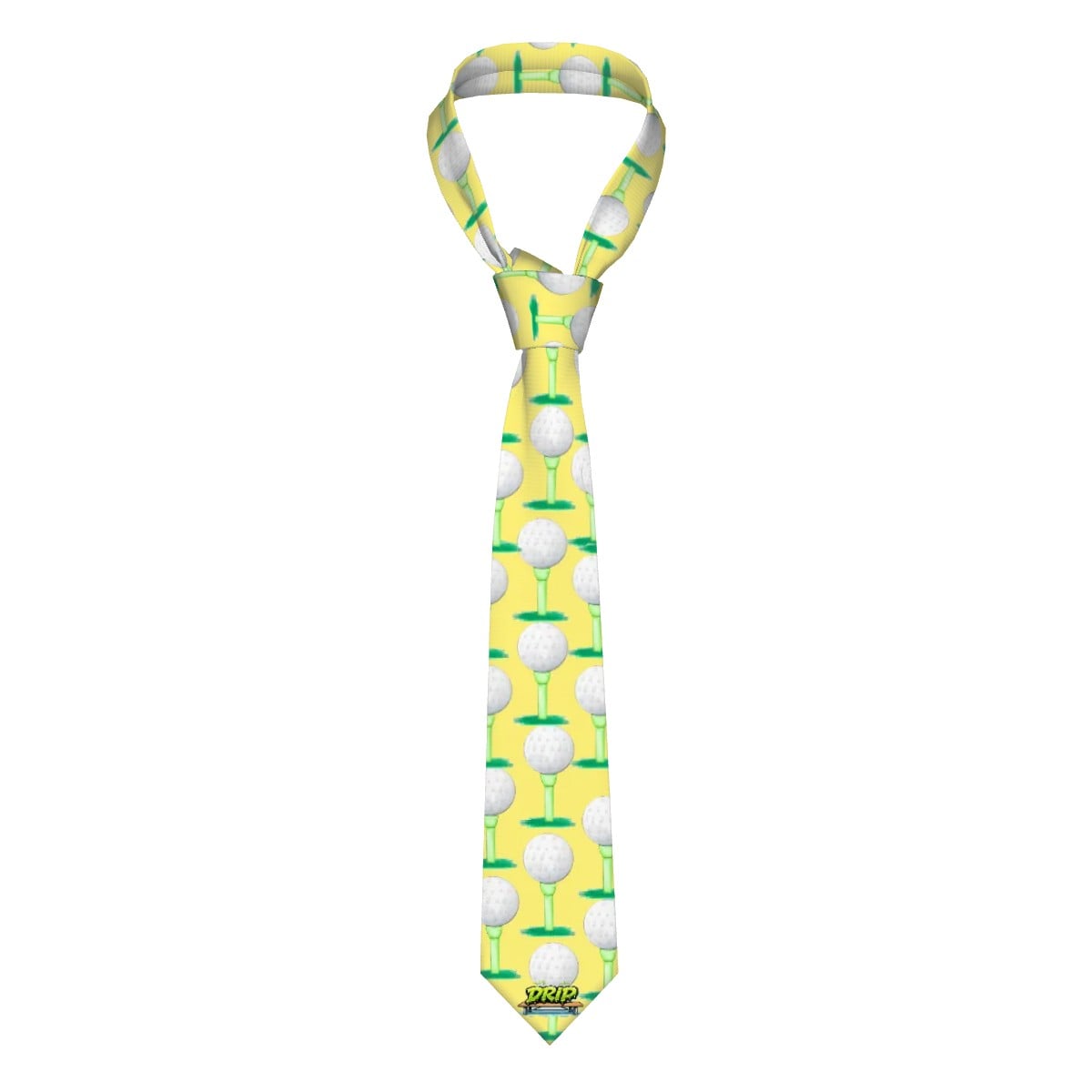 Game Day Tie - Golf Ball and Tee Yellow