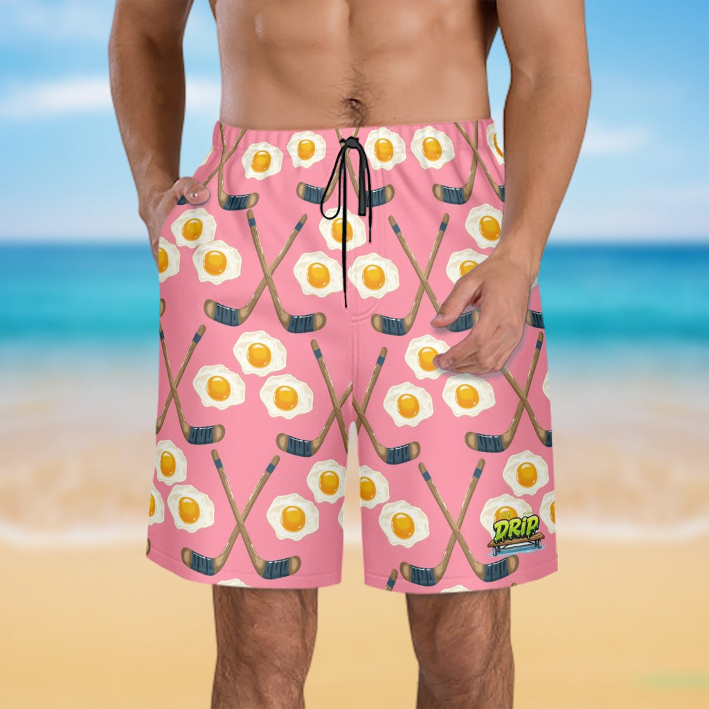 Men/Teen Swim Shorts - Sunnyside Snipes Pink