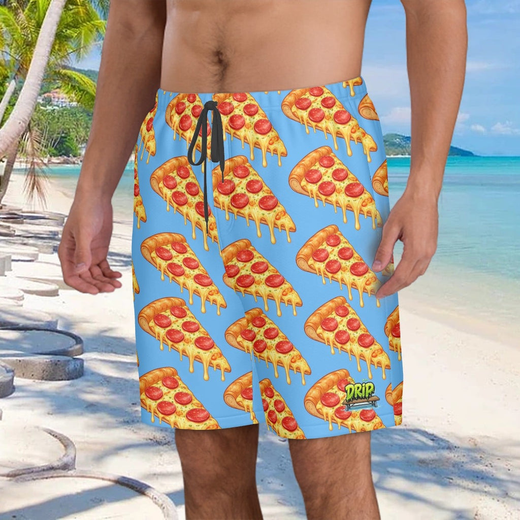 Men/Teen Swim Shorts - Pizza Blue