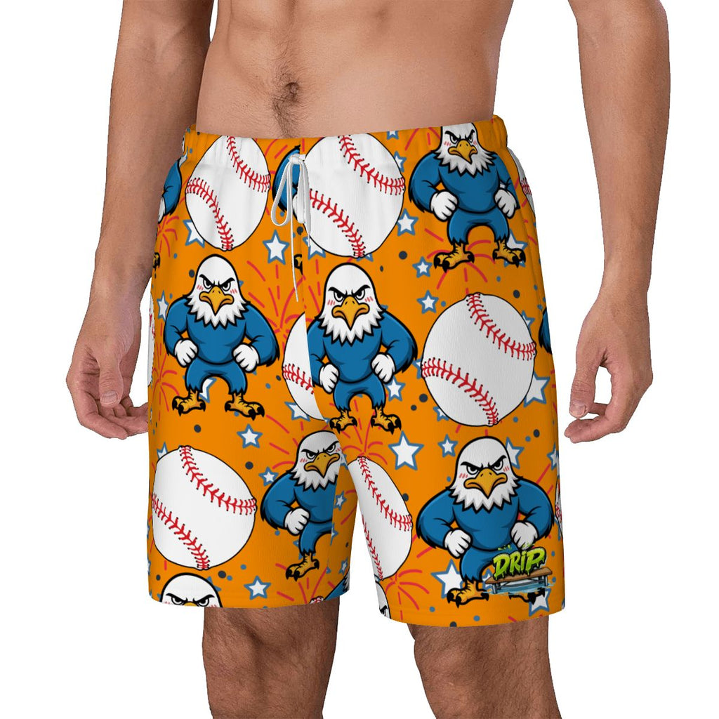 W2W Pro Mesh Hybrid Shorts - Stars and Strikes Orange