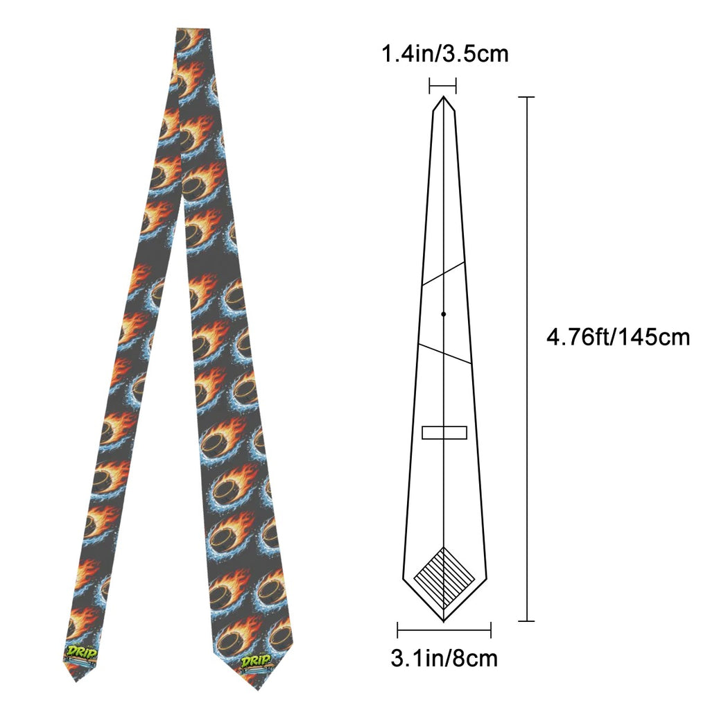 Game Day Tie - Flamin Hockey Puck Charcoal