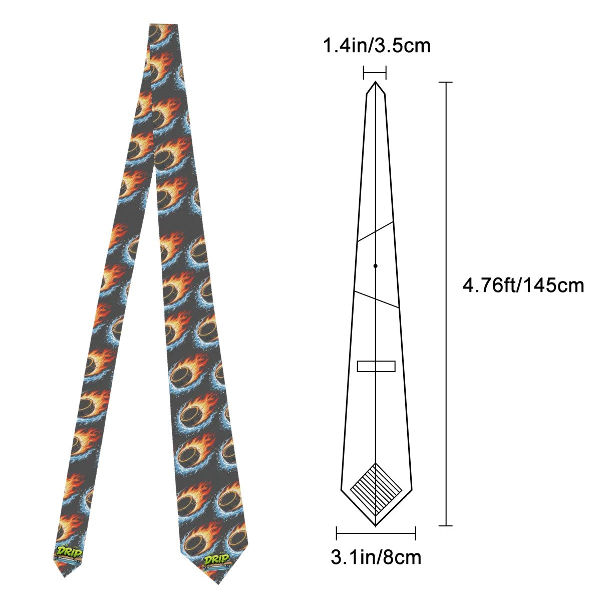 Game Day Tie - Flamin Hockey Puck Charcoal