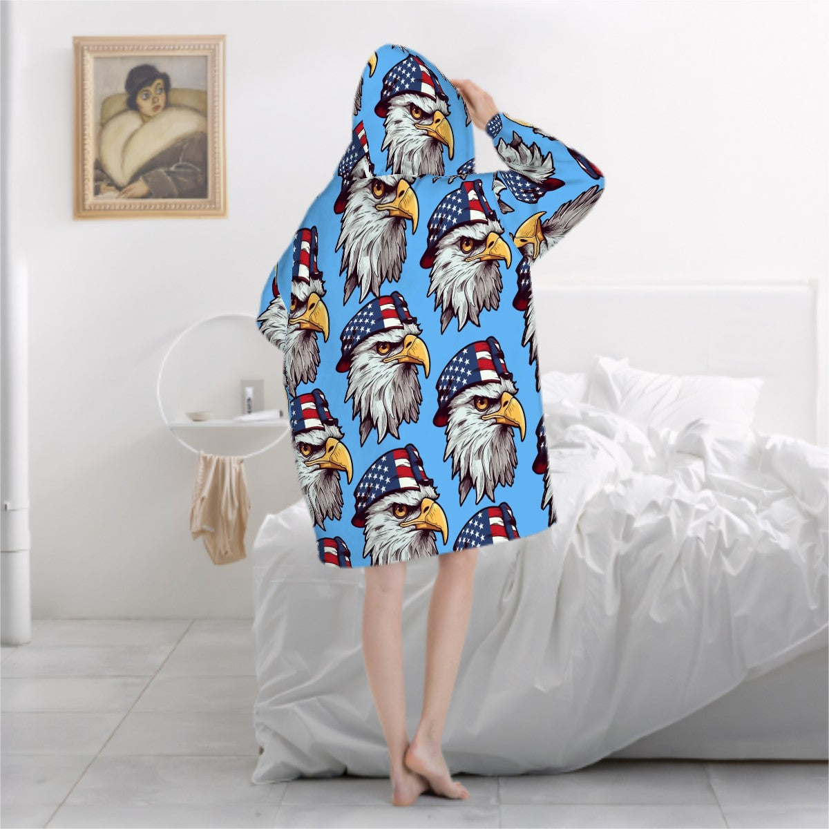 Adult Blanket Sweatshirt - Eagles Fly Sky Blue