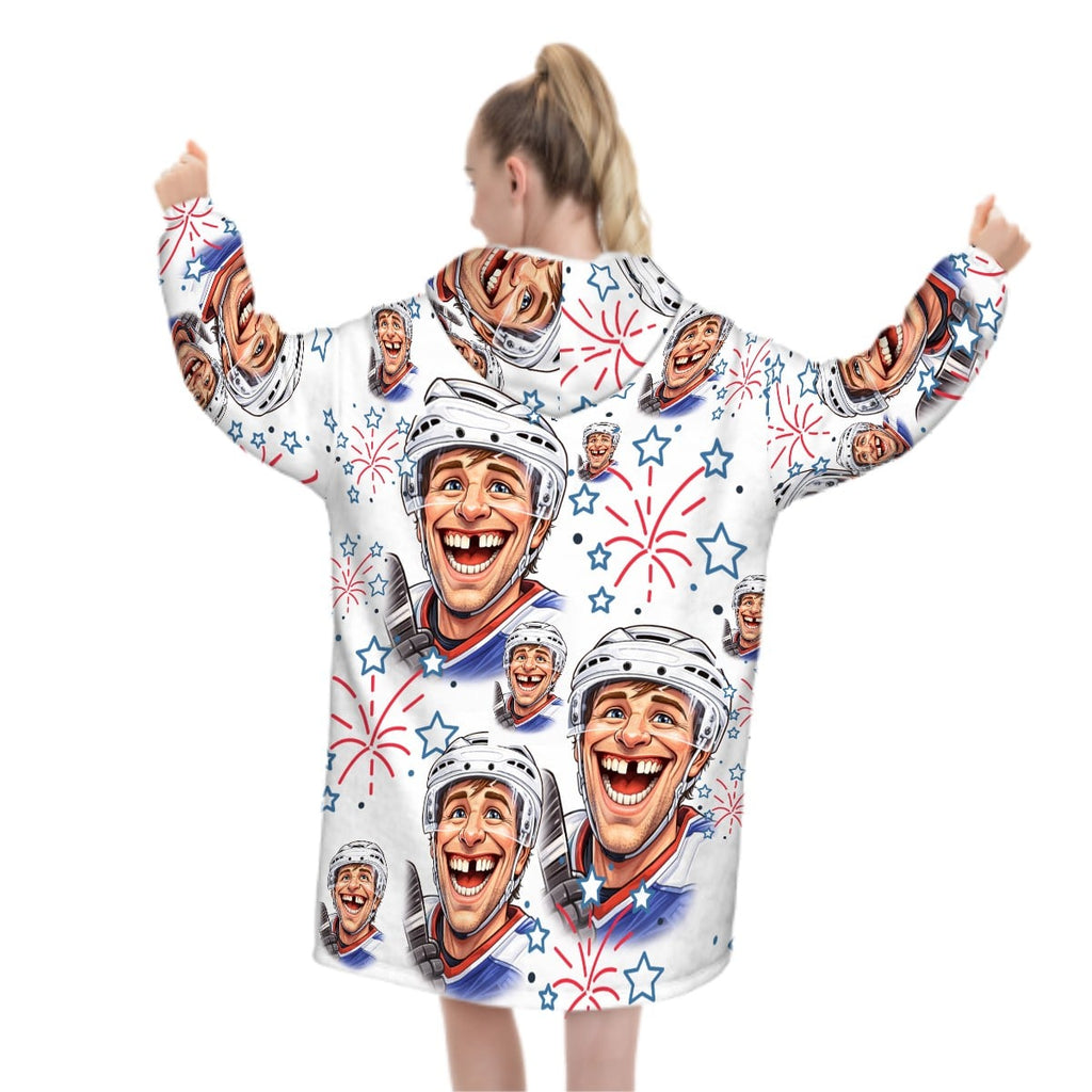 Adult Blanket Sweatshirt - Red White and Tooth
