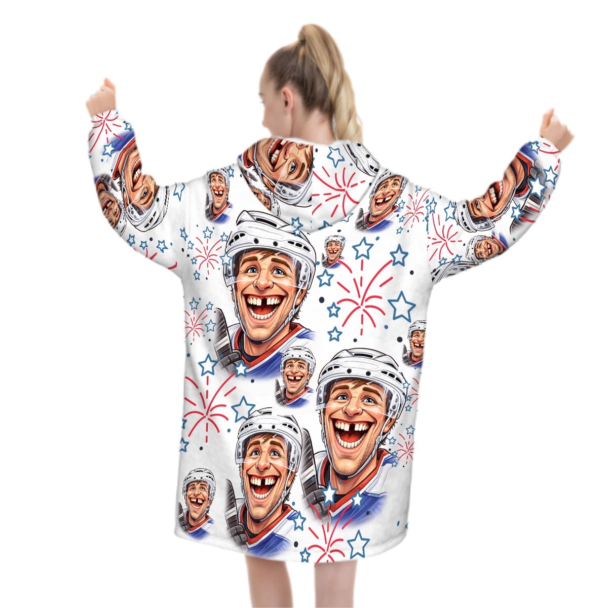 Adult Blanket Sweatshirt - Red White and Tooth