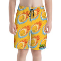 Youth Swim Shorts - Flamin Hockey Pucks Gold
