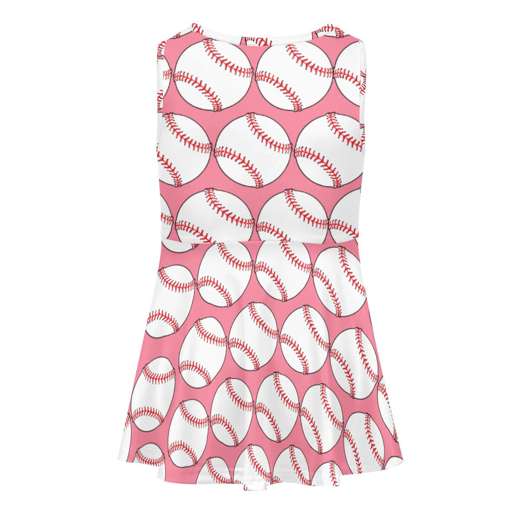 Girls Game Day Dress - Classic Baseball Pink