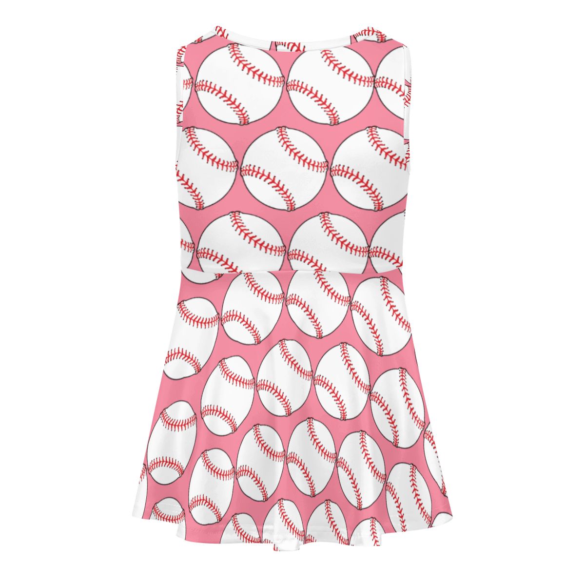 Girls Game Day Dress - Classic Baseball Pink