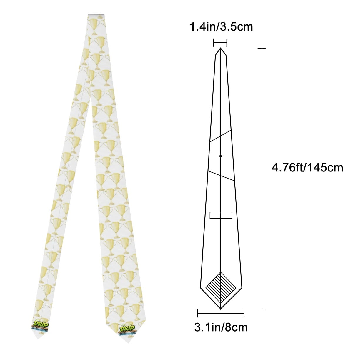 Game Day Tie - Trophy White