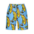 Men/Teen Swim Shorts - Bananas for Hockey Sky Blue