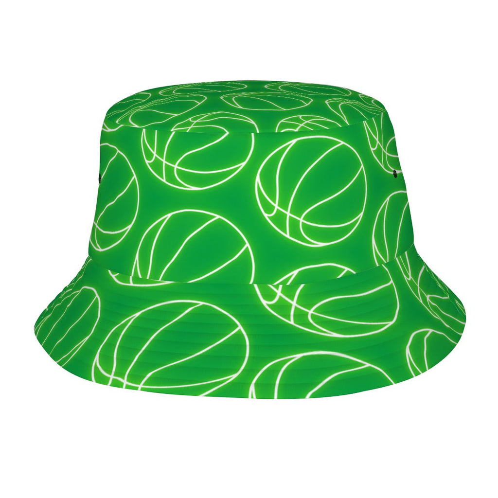 Drip Bucket Hat - Neon Green Basketballs Classic Green