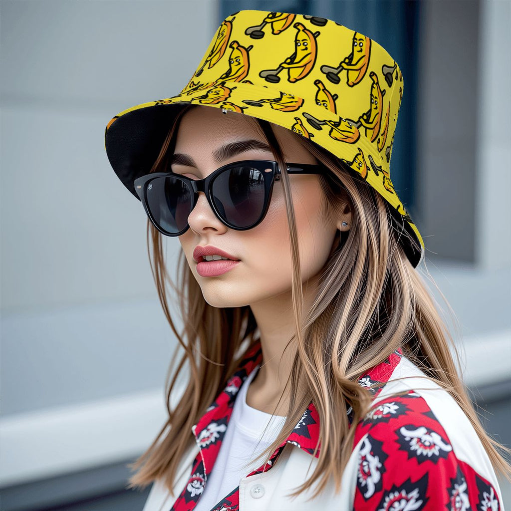 Drip Bucket Hat - Bananas for Hockey Yellow