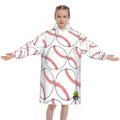 Youth Blanket Sweatshirt - Baseballs Classic White
