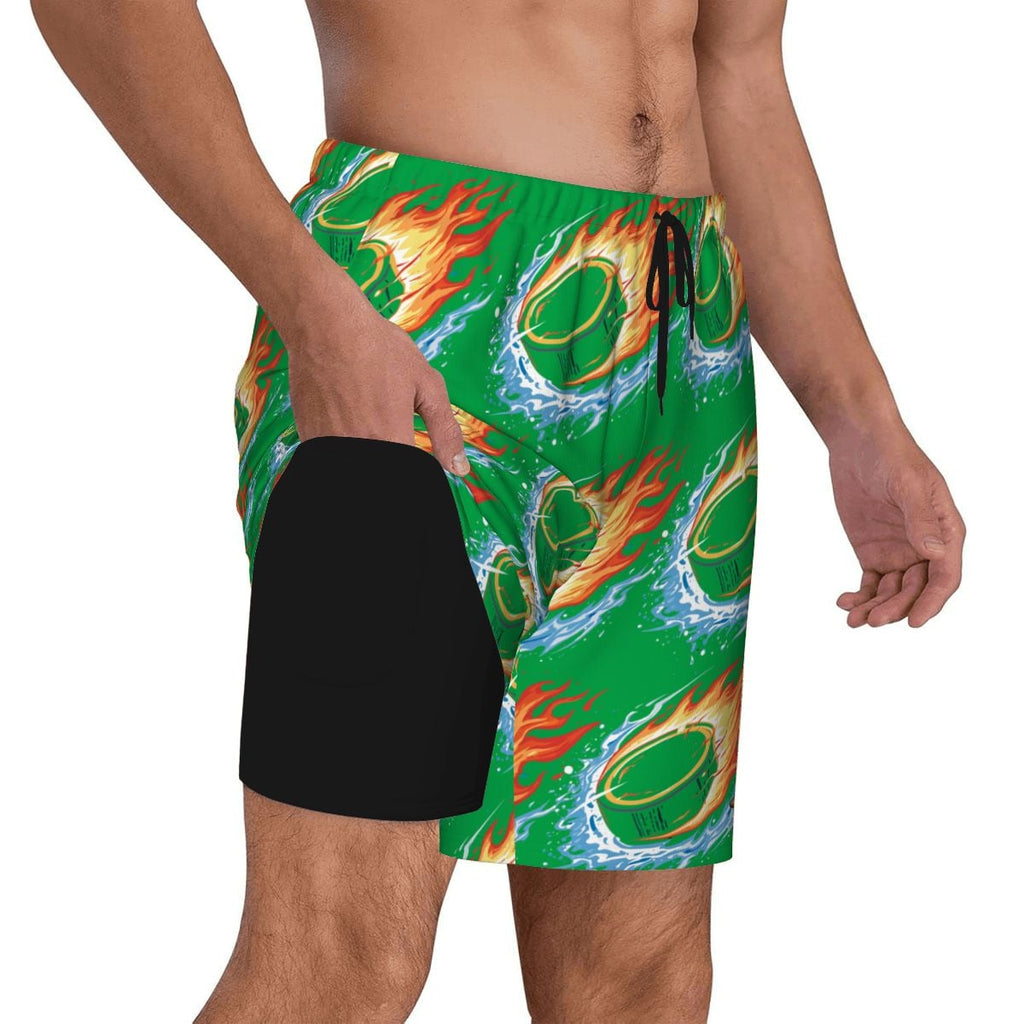 W2W Pro Mesh Hybrid Shorts - Flamin Hockey Pucks Green