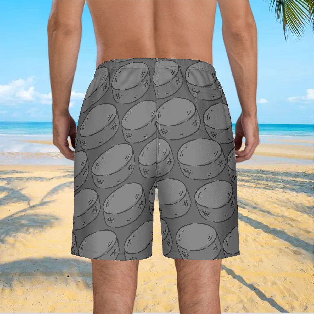 Men/Teen Swim Shorts - Grey Pucks Grey