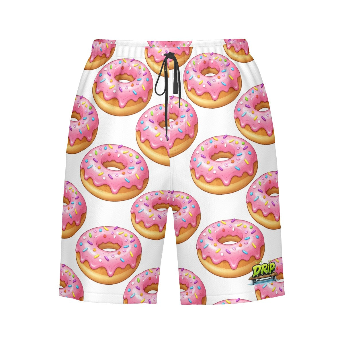 Men/Teen Swim Shorts - Donut Drip White