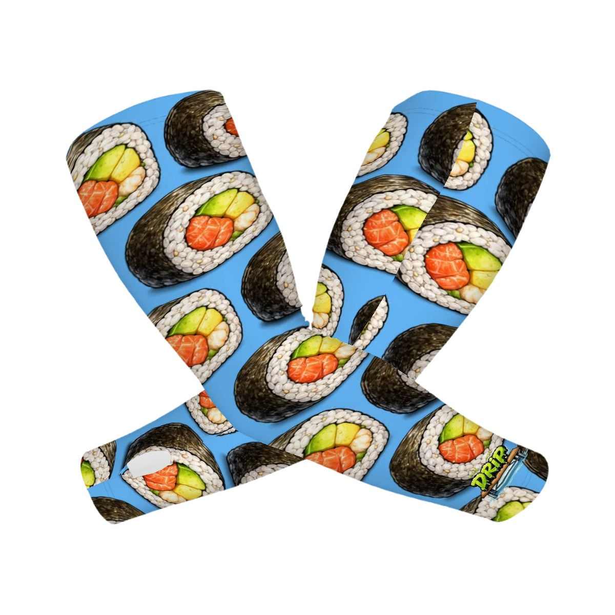 Drip Bench Performance Arm Sleeves - Sushi Roll Blue