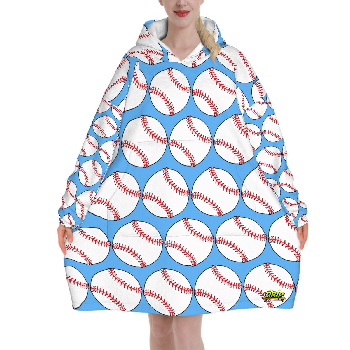 Adult Blanket Sweatshirt - Classic Baseball Blue