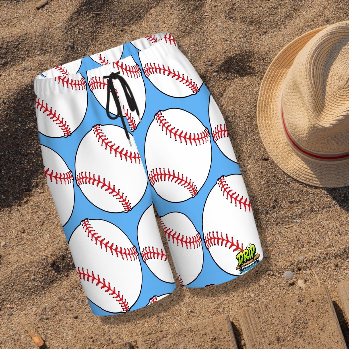 Youth Swim Shorts - Classic Baseball Blue