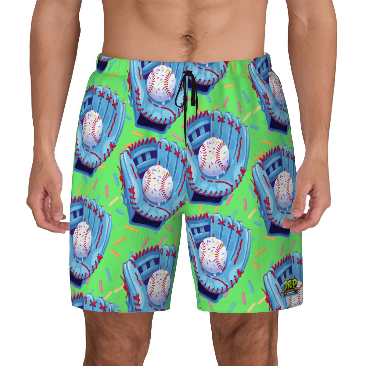 W2W Pro Mesh Hybrid Shorts - Baseball Sprinkles Drip Hot Green