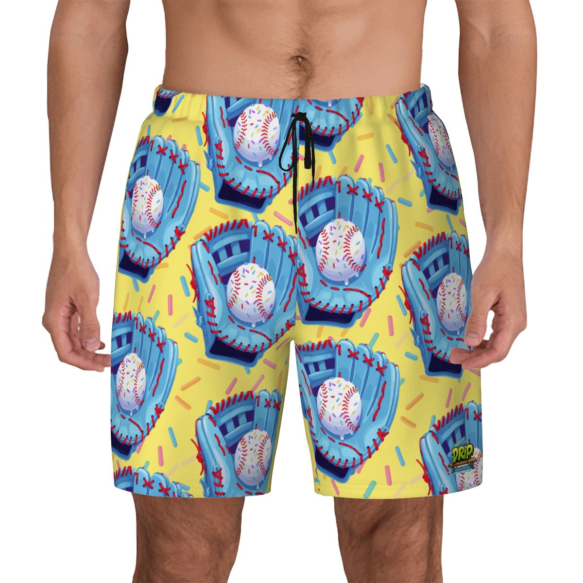 W2W Pro Mesh Hybrid Shorts - Baseball Sprinkles Drip Yellow