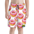 Youth Swim Shorts - Pink Donuts White