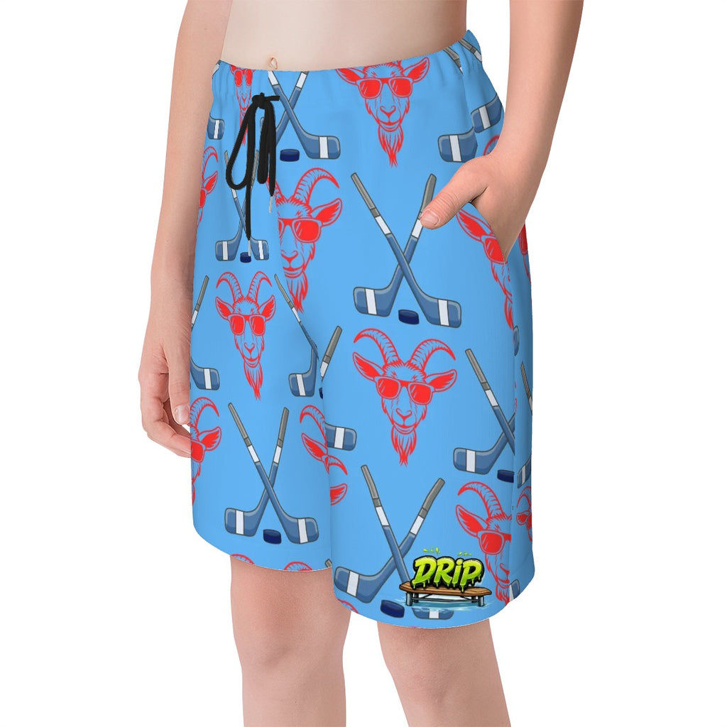 Youth Swim Shorts - Goated Hockey Sky Blue