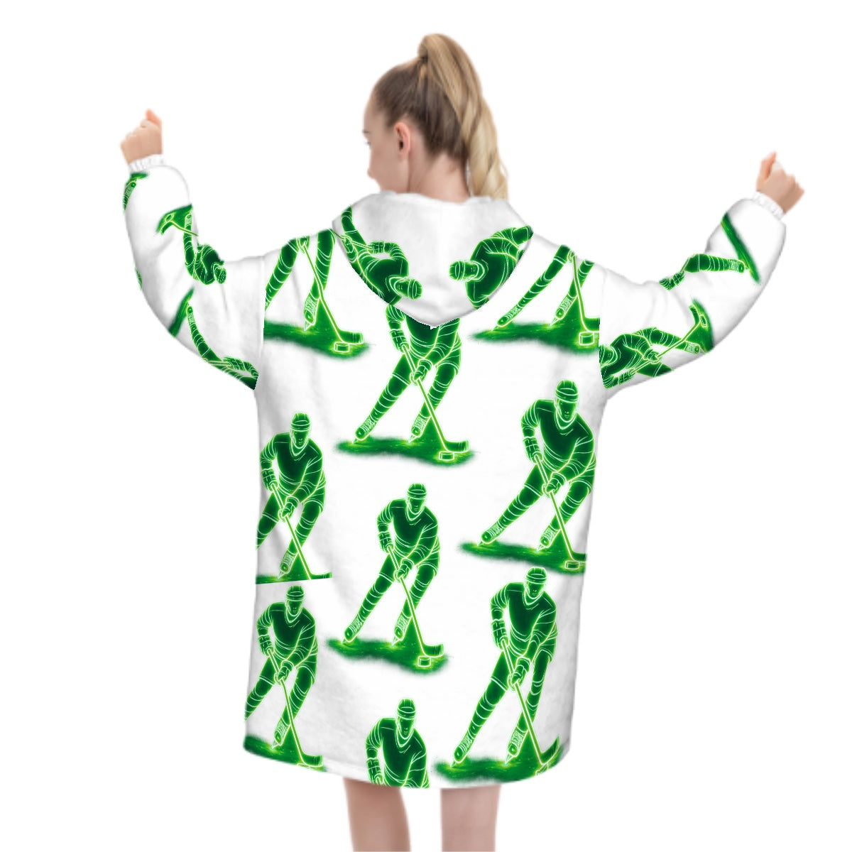 Adult Blanket Sweatshirt - Hockey Guys White