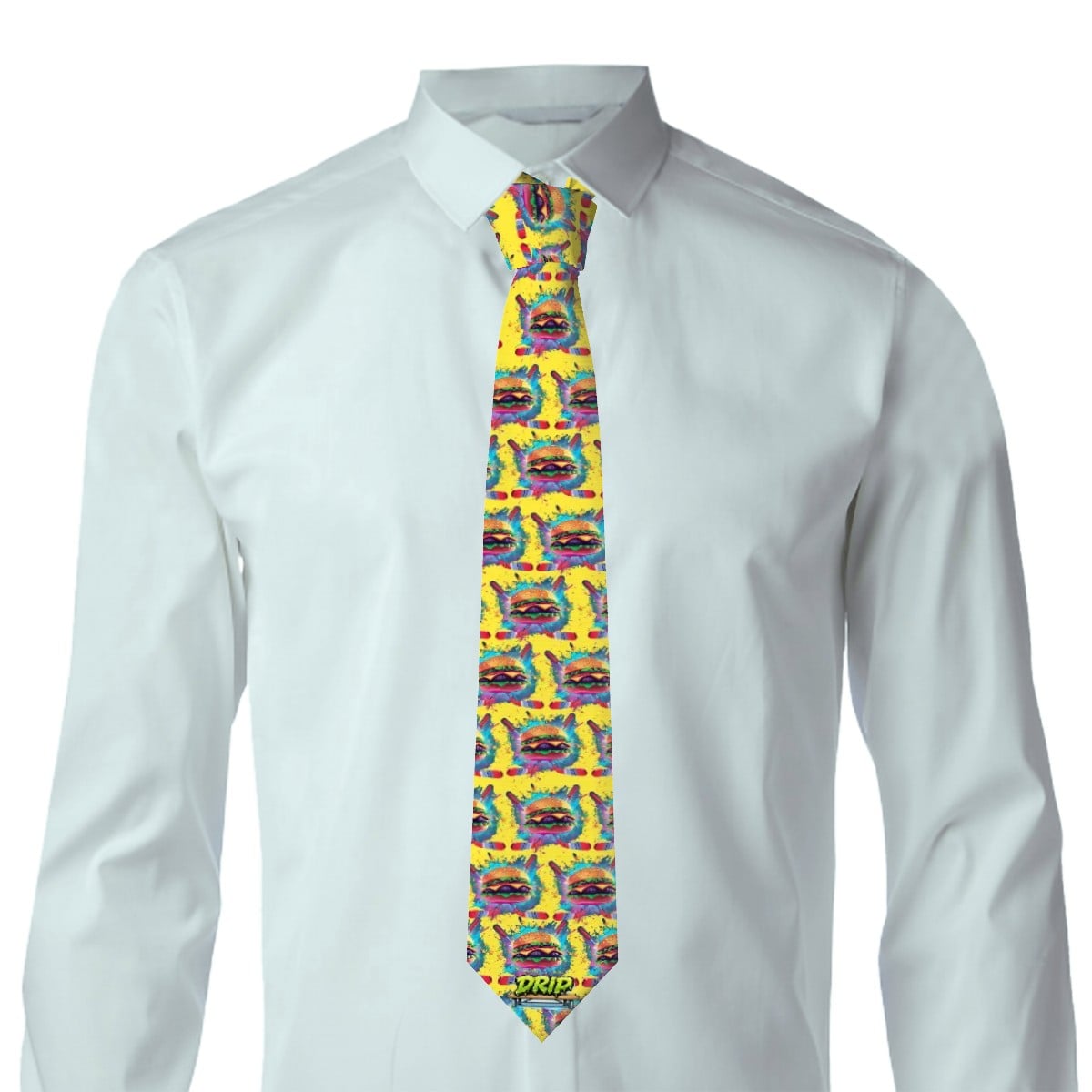 Game Day Tie - Cheeseburger and Hockey Sauce Yellow