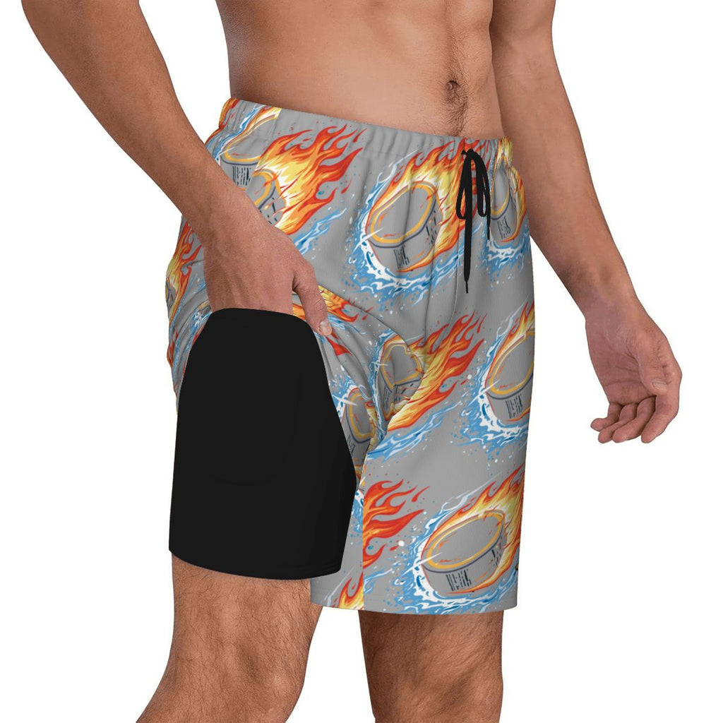 W2W Pro Mesh Hybrid Shorts - Flamin Hockey Pucks Grey