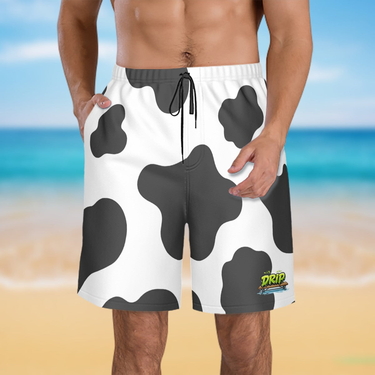 Men/Teen Swim Shorts - Cow Tipping Drip