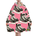 Adult Blanket Sweatshirt - Hockey Skates Pink