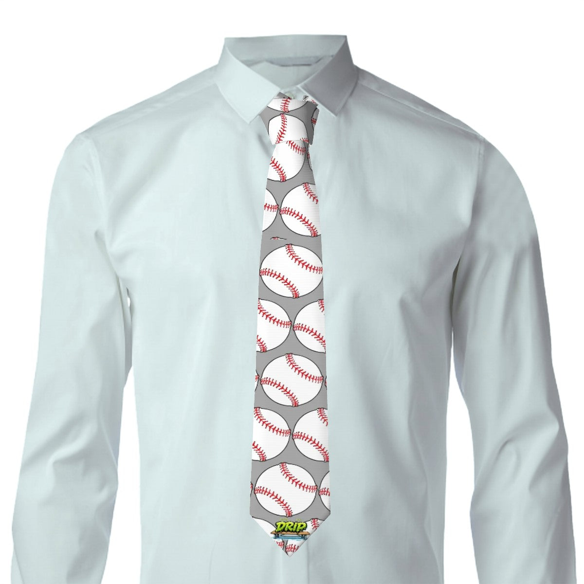 Game Day Tie - Baseballs Classic Grey