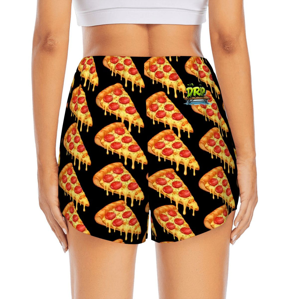 Drip Bench Women's Shorts - Pizza Black