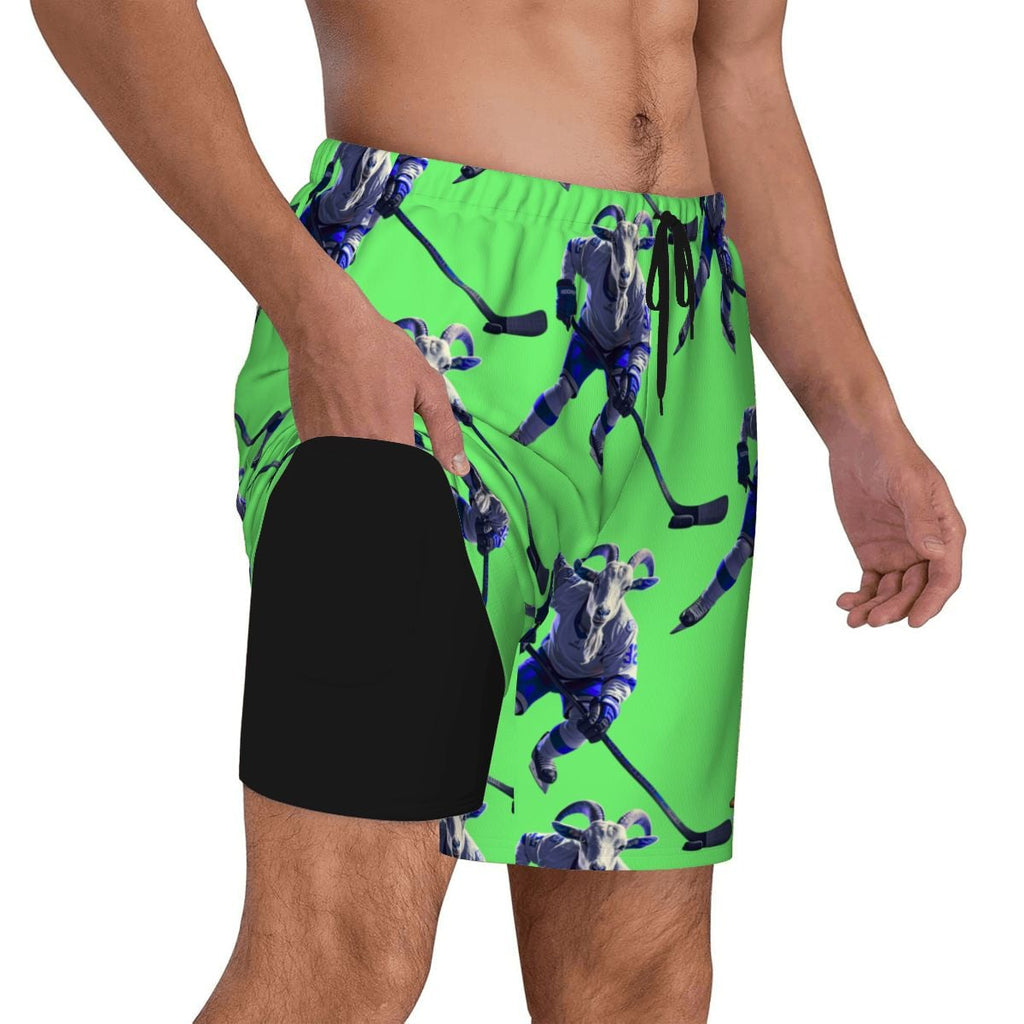 W2W Pro Mesh Hybrid Shorts - The Hockey Goat Hot Green