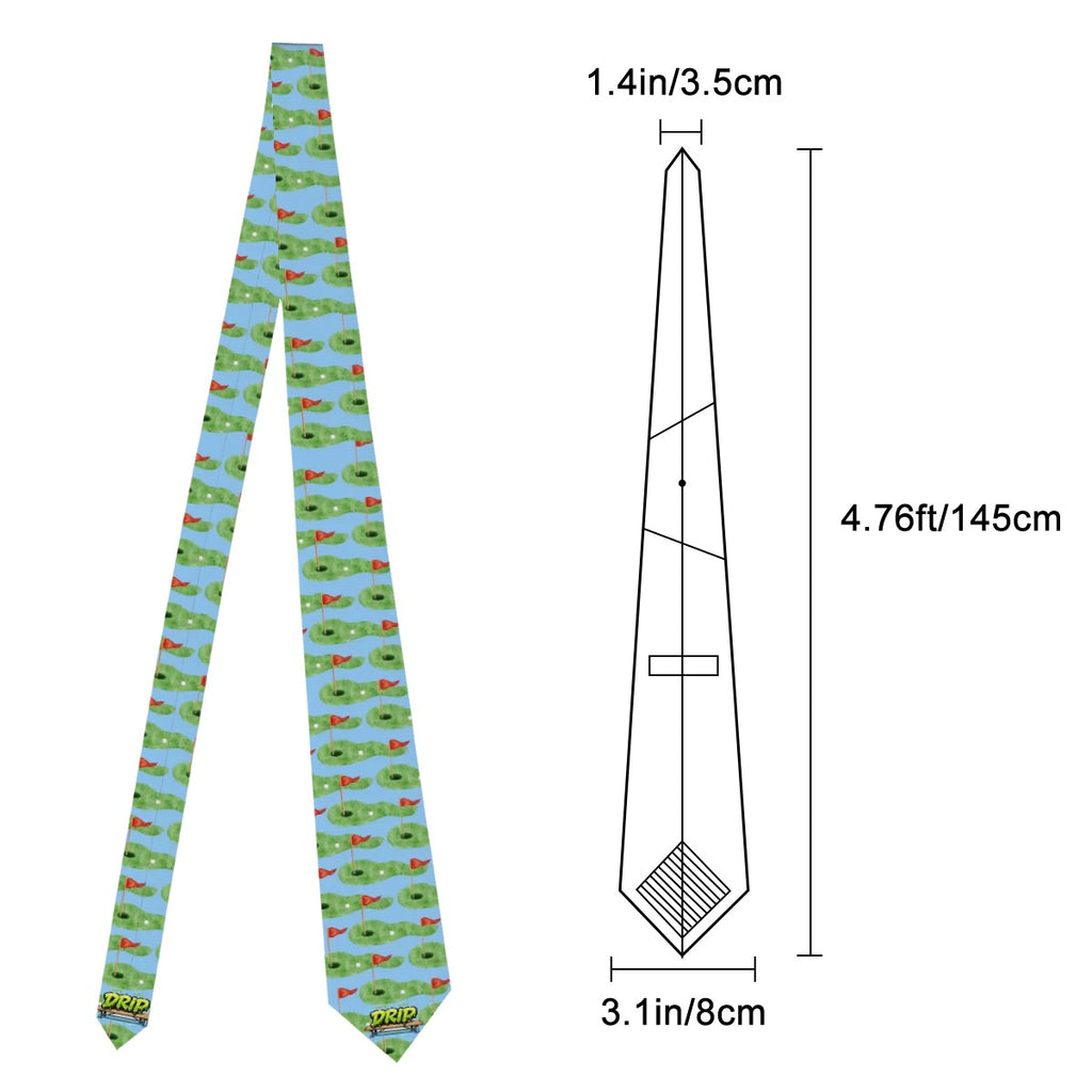 Game Day Tie - Golf Hole and Flag Blue