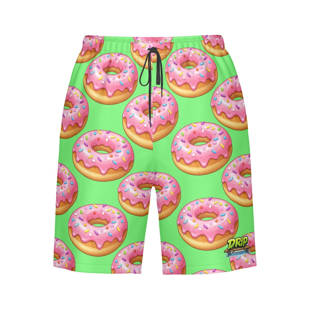 Men/Teen Swim Shorts - Donut Drip Hot Green