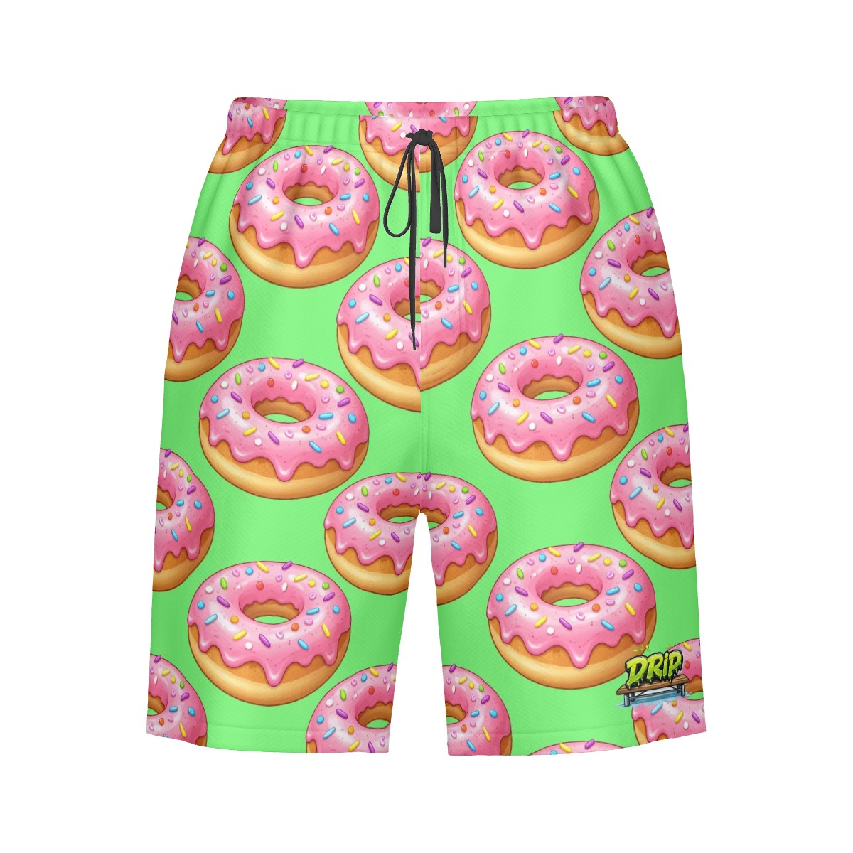 Men/Teen Swim Shorts - Donut Drip Hot Green