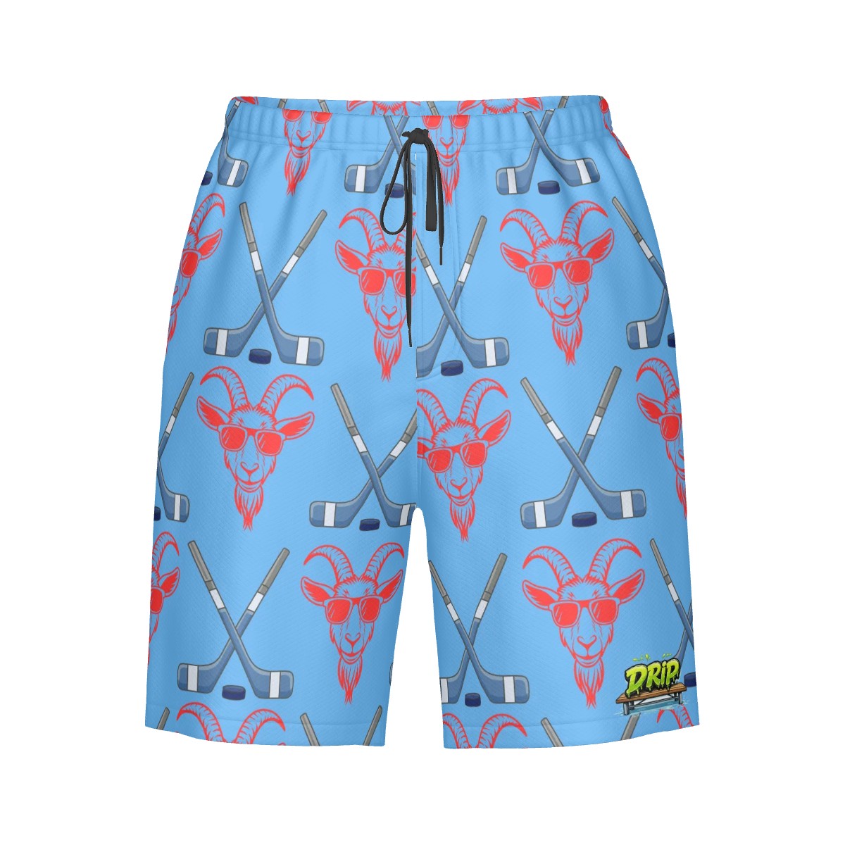 Men/Teen Swim Shorts - Goated Hockey Sky Blue