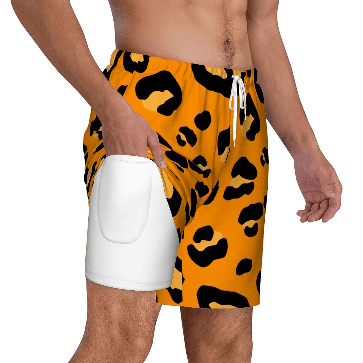 W2W Pro Mesh Hybrid Shorts - Drip Bench Leopard Orange