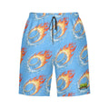 Men/Teen Swim Shorts - Flamin Hockey Pucks Sky Blue