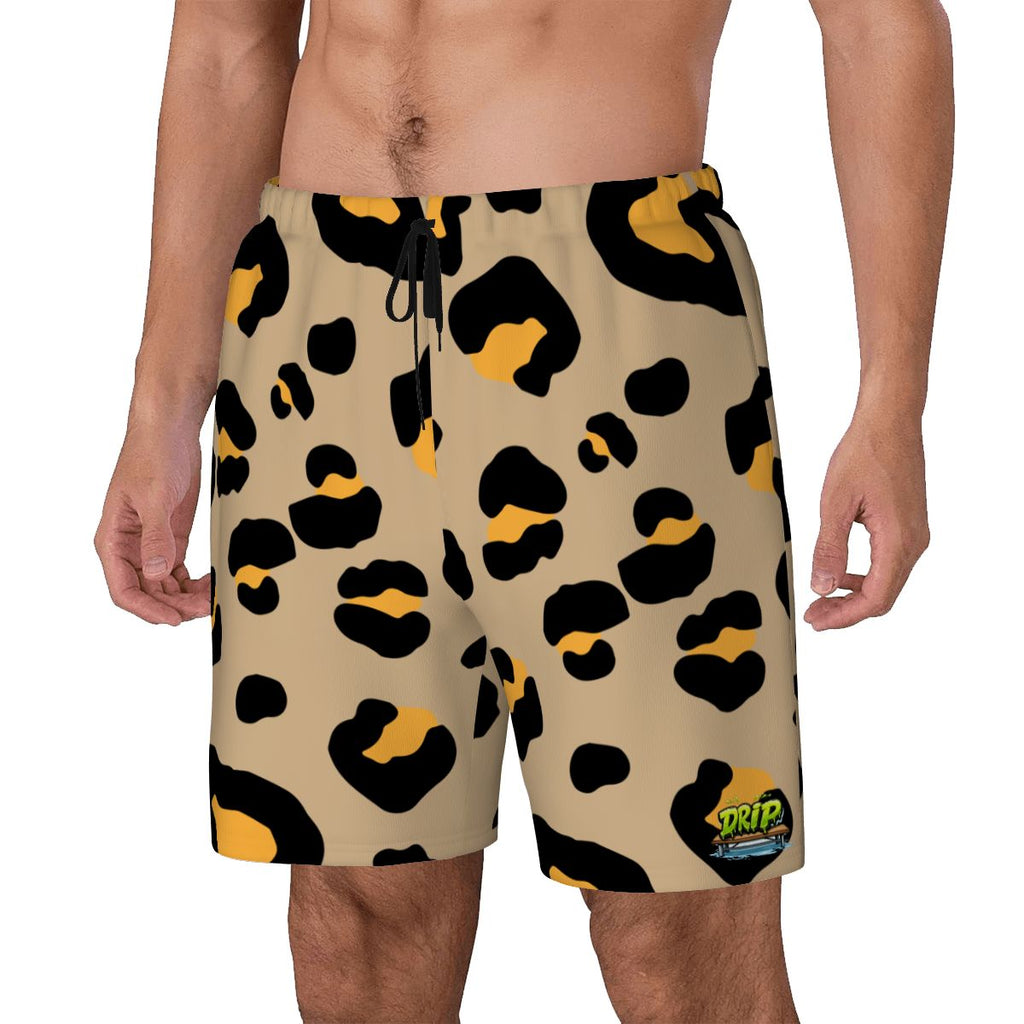 W2W Pro Mesh Hybrid Shorts - Drip Bench Leopard Khaki Tan