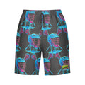 Men/Teen Swim Shorts - Lacrosse Helmet Sticks Charcoal