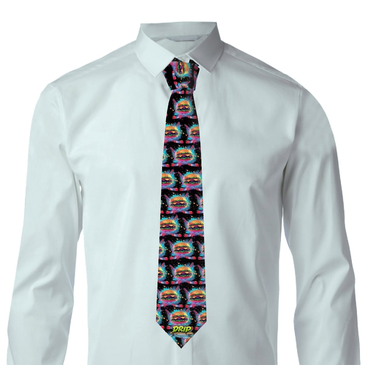 Game Day Tie - Cheeseburger and Hockey Sauce Black