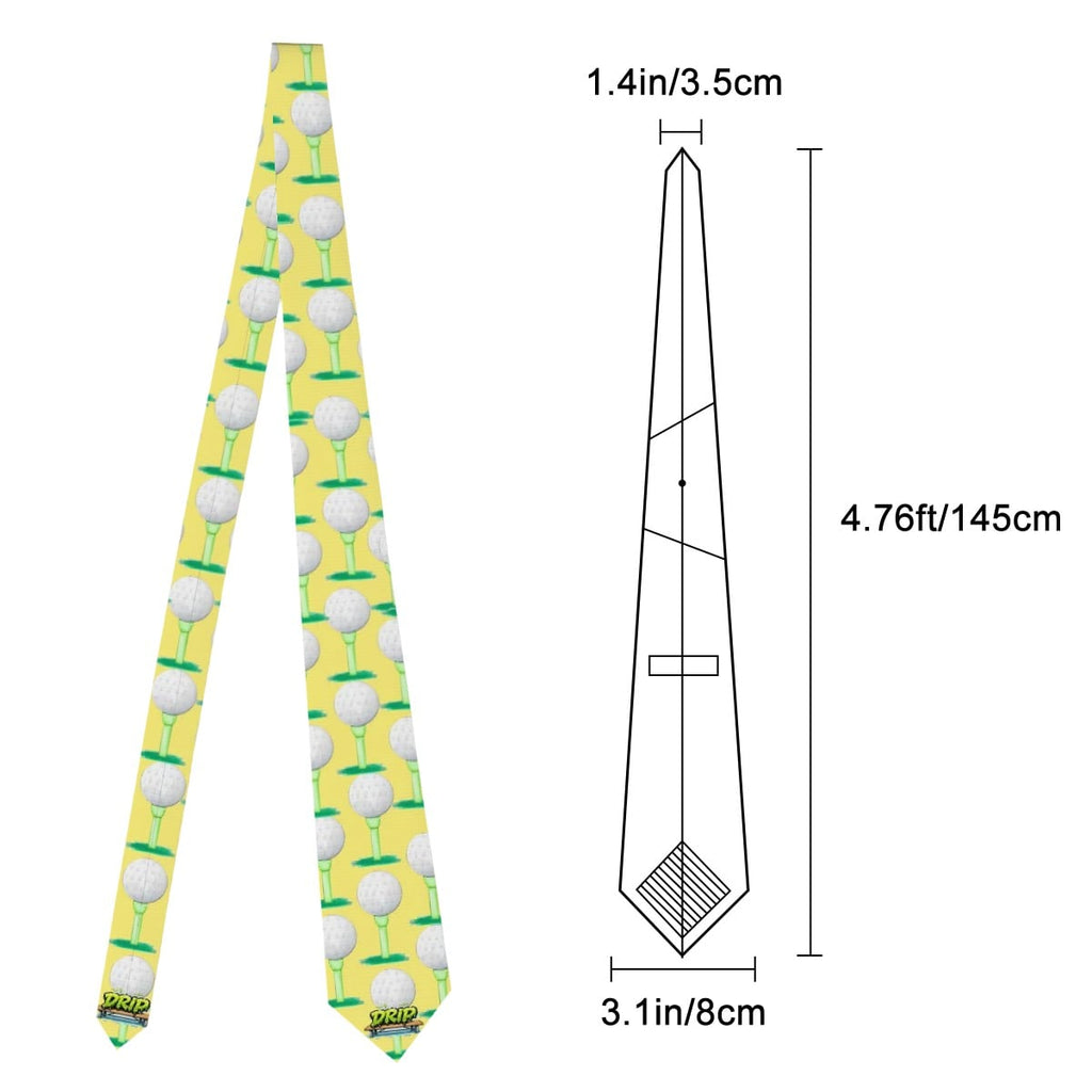 Game Day Tie - Golf Ball and Tee Yellow